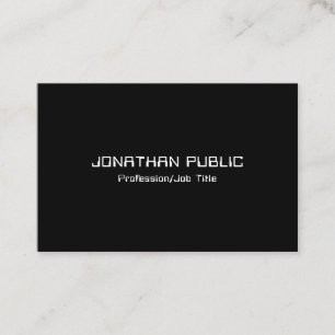 Modern Elegant Black White Sleek Template Chic Top Business Card