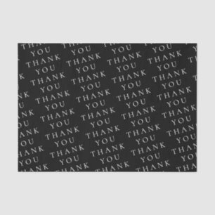 Modern Elegant Black White Thank You Custom Tissue Paper