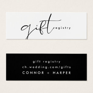 Modern Elegant Black & White Wedding Gift Registry