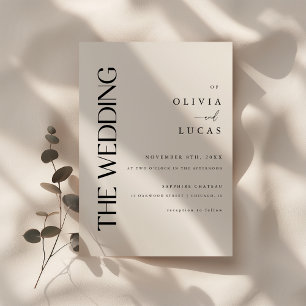 Modern & Elegant Black & White Wedding Invitation