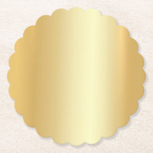 Modern Elegant Blank Template Custom Glamour Gold Paper Coaster