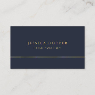 Modern Elegant Blue and Gold Business Card