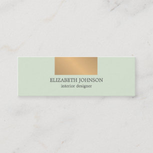 Modern Elegant Blue Faux Gold Interior Designer Mini Business Card