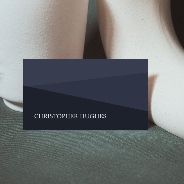 Modern Elegant Blue Geometric Consultant Business Card (Creator Uploaded)