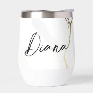 Modern Elegant Blue Gold Marble Personalised Name 