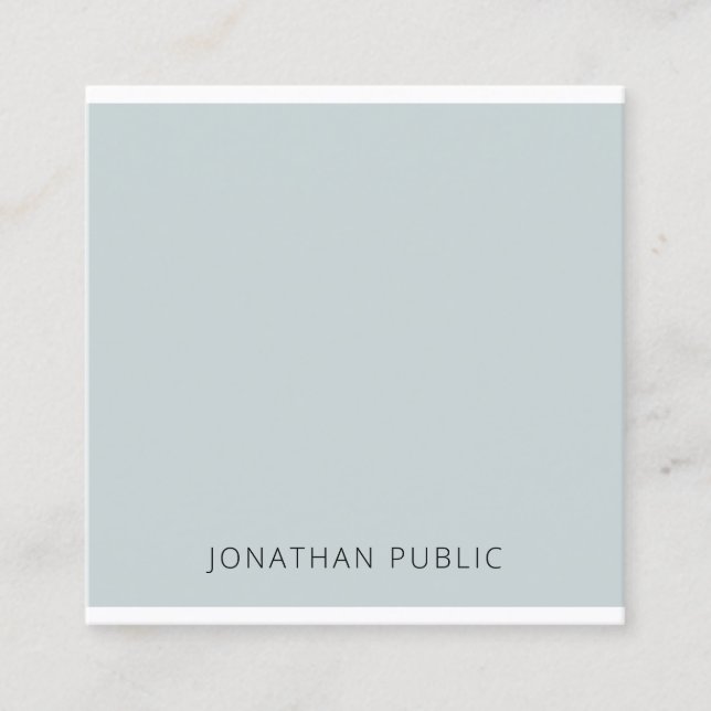 Modern Elegant Blue Green Simple Professional Cool Square Business Card (Front)