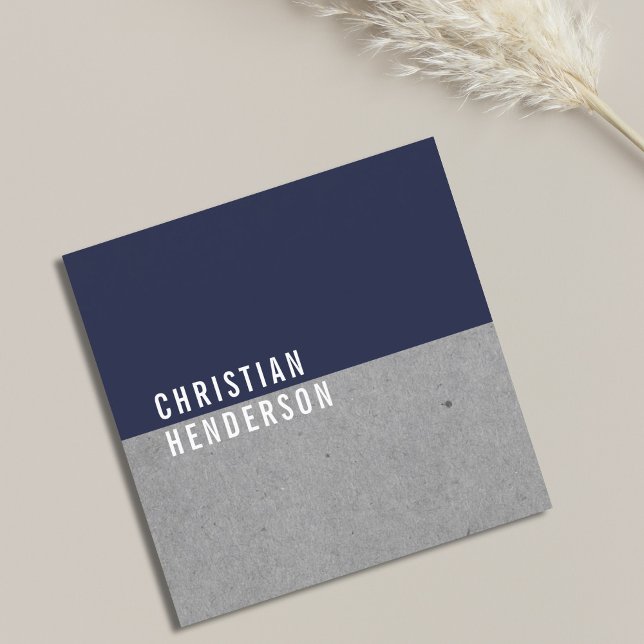 Modern Elegant Blue Grey Consultant Square Business Card (Creator Uploaded)