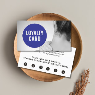 Modern Elegant Blue Grey Massage Therapist Loyalty Card