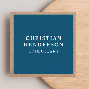 Modern Elegant Blue Kraft Paper Consultant Square Business Card
