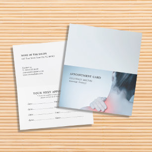 Modern Elegant Blue Massage Therapist Appointment Card