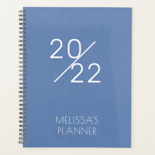 Modern Elegant Blue Personalised 2022 Planner