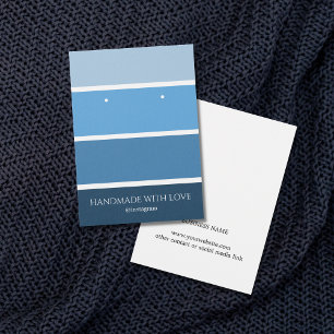 Modern Elegant Blue Stripes Palette Earring Card