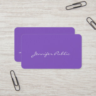 Modern Elegant Blue Violet Pearl Finish Luxury Business Card