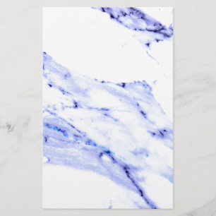 Modern Elegant Blue, White Marble granite pattern  Stationery