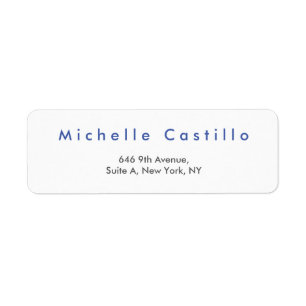 Modern Elegant Blue White Minimalist Plain