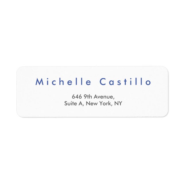 Modern Elegant Blue White Minimalist Plain (Front)