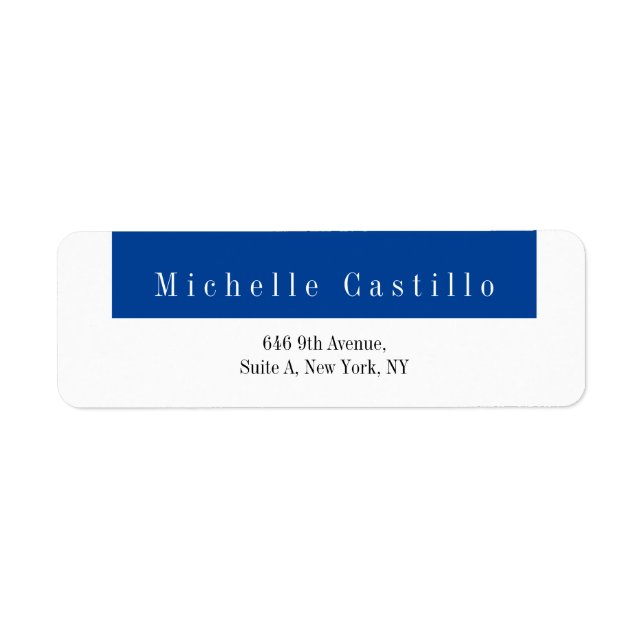 Modern Elegant Blue White Minimalist Plain (Front)