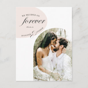 modern elegant blush photo save the date postcard
