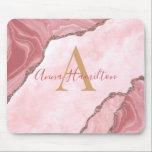 Modern Elegant Blush Pink Agate Geode Monogram Mouse Mat<br><div class="desc">Modern Elegant Blush Pink Agate Geode Monogram Mouse Pad</div>