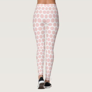 Modern Elegant Blush Pink And White Colors Leggings