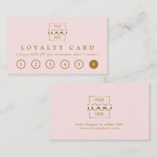 Modern Elegant Blush Pink Business Logo Reward Loyalty Card