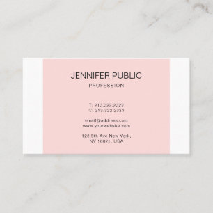 Modern Elegant Blush Pink Minimalist Plain Luxury Business Card