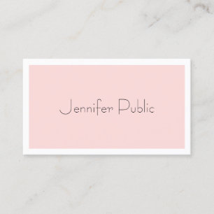 Modern Elegant Blush Pink Minimalist Professional Business Card