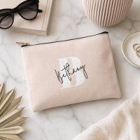 Modern Elegant Blush Pink Monogram