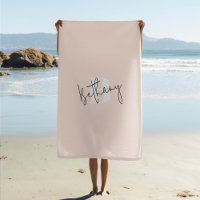 Modern Elegant Blush Pink Monogram