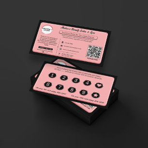 Modern Elegant Blush Pink Salon Logo Client Reward Loyalty Card