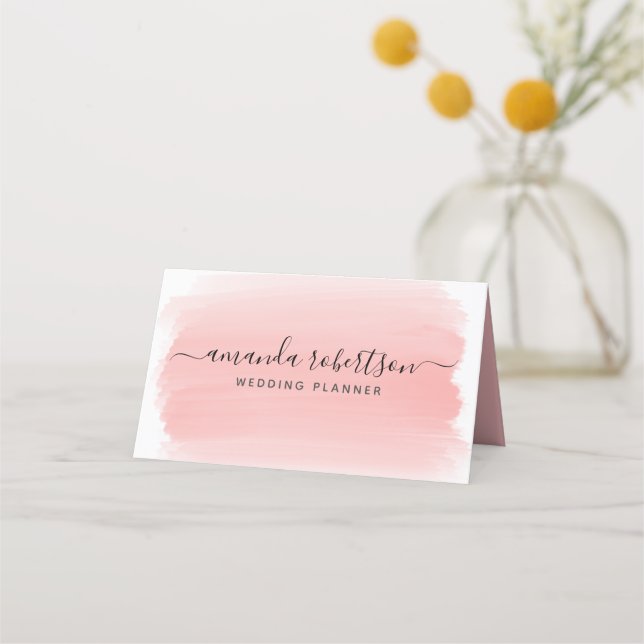 Modern Elegant Blush Pink Signature Typography Loyalty Card (Front)