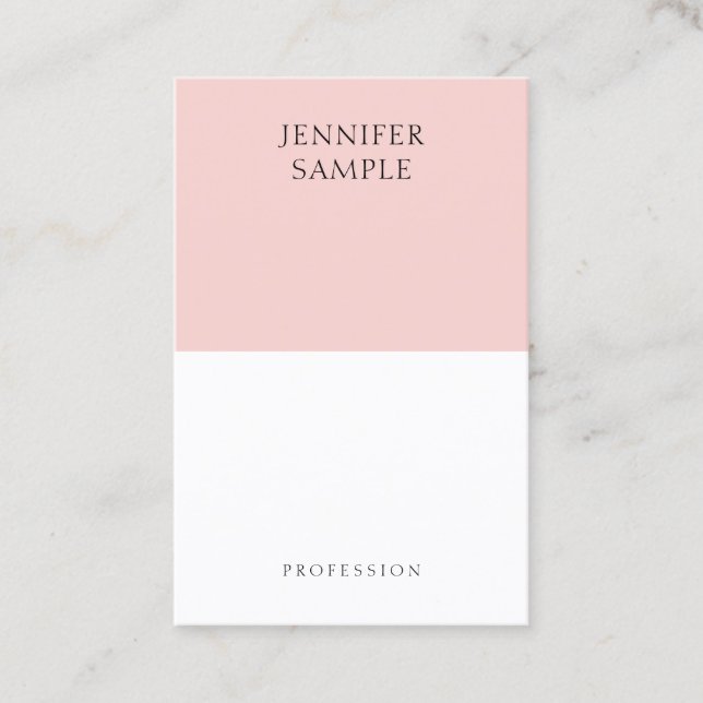 Modern Elegant Blush Pink Simple Professional Business Card (Front)