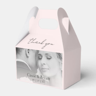 Modern Elegant Blush Pink Wedding Thank You Favour Box