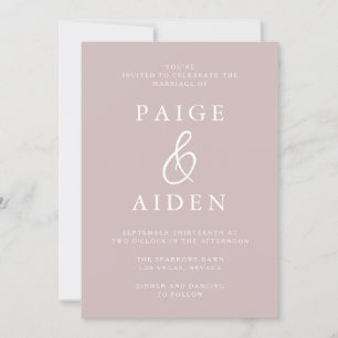Modern Elegant Blush Wedding Invitation