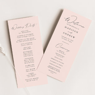 Modern Elegant Blush Wedding Program