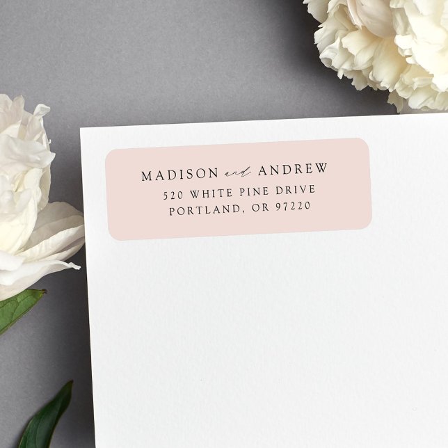 Modern Elegant Blush Wedding Return Address (Creator Uploaded)