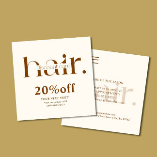 Modern Elegant Boho Brown Beauty Discount Card