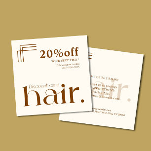 Modern Elegant Boho Brown Beauty Discount Card