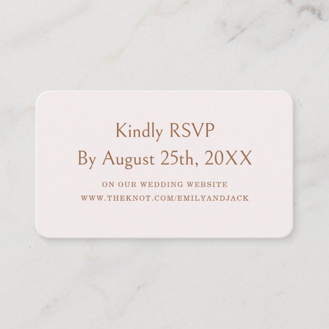Modern Elegant Boho Champagne Wedding RSVP qr Code Enclosure Card (Front)