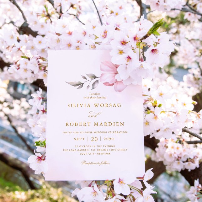 Modern Elegant Boho Dusty Pink Rose Floral Wedding Invitation (Creator Uploaded)