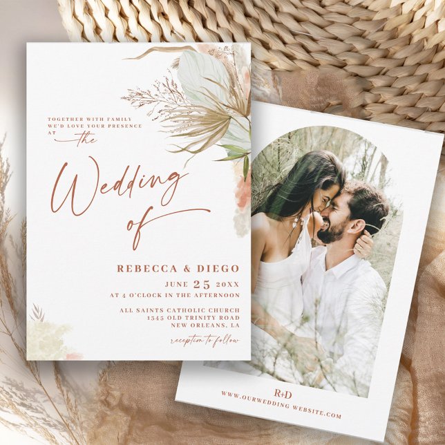 Modern Elegant Boho Rustic Wedding Invitation (Creator Uploaded)