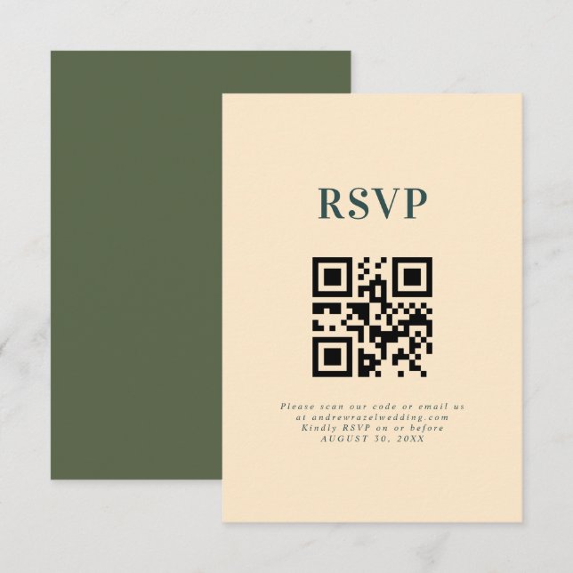Modern Elegant Boho Wedding Typography  RSVP Card (Front/Back)