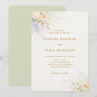 Modern Elegant Boho Wildflower Wedding Invitation