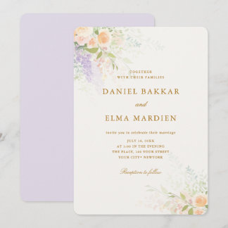 Modern Elegant Boho Wildflower Wedding Invitation