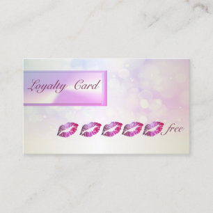 Modern Elegant ,Bokeh,Glittery Lips Loyalty Card