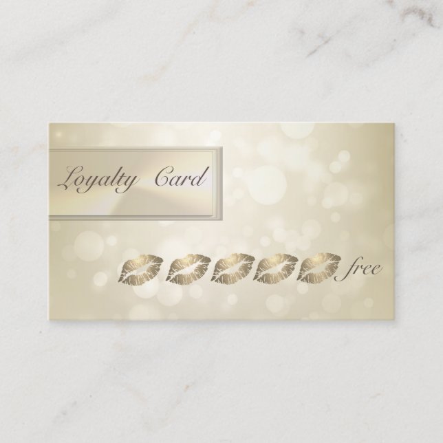 Modern Elegant ,Bokeh,Glittery Lips Loyalty Card (Front)