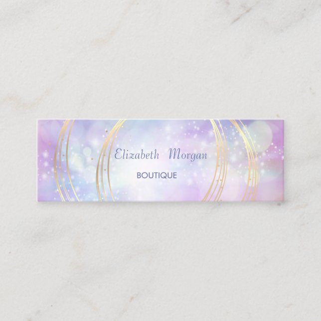 Modern Elegant, Bokeh, Gold Circles Mini Business Card (Front)
