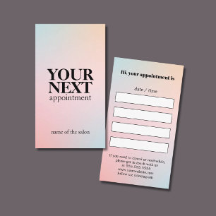 Modern Elegant Bold Pastel Gradient Appointment Card