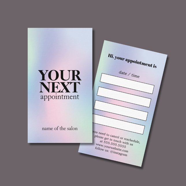 Modern Elegant Bold Pastel Gradient Appointment Card (Creator Uploaded)