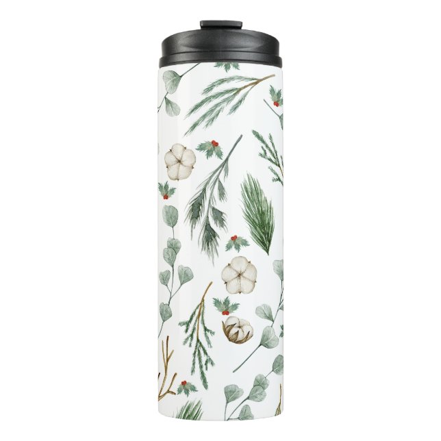 Modern Elegant Botanical Eucalyptus Thermal Tumbler (Front)